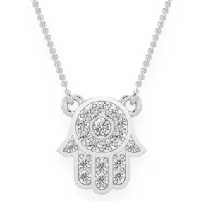 0.15CTW Mini Diamond Hamsa Pendant