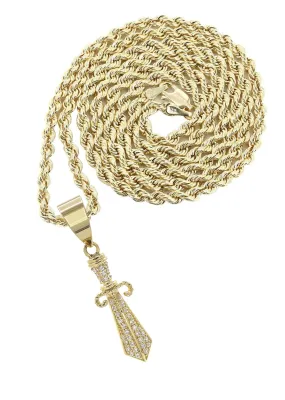 10K Yellow Gold Dagger Necklace | Appx. 13.3 Grams