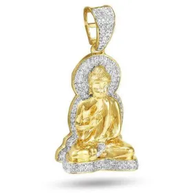 10KY 0.50CTW DIAMOND SITTING BUDDHA PENDANT