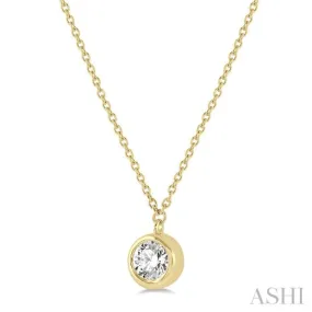 1/3 ctw Round Cut Diamond Necklace in 14K yellow Gold