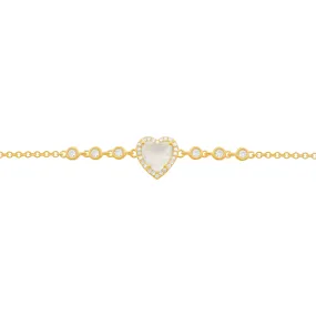 14K GOLD DIAMOND MOONSTONE NINA HEART BRACELET