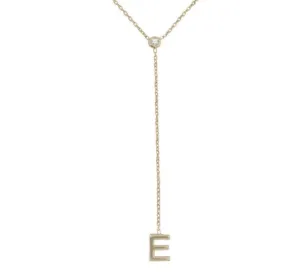 14k Lariat Letter Necklace