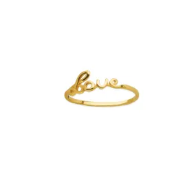 14K Script Love Ring