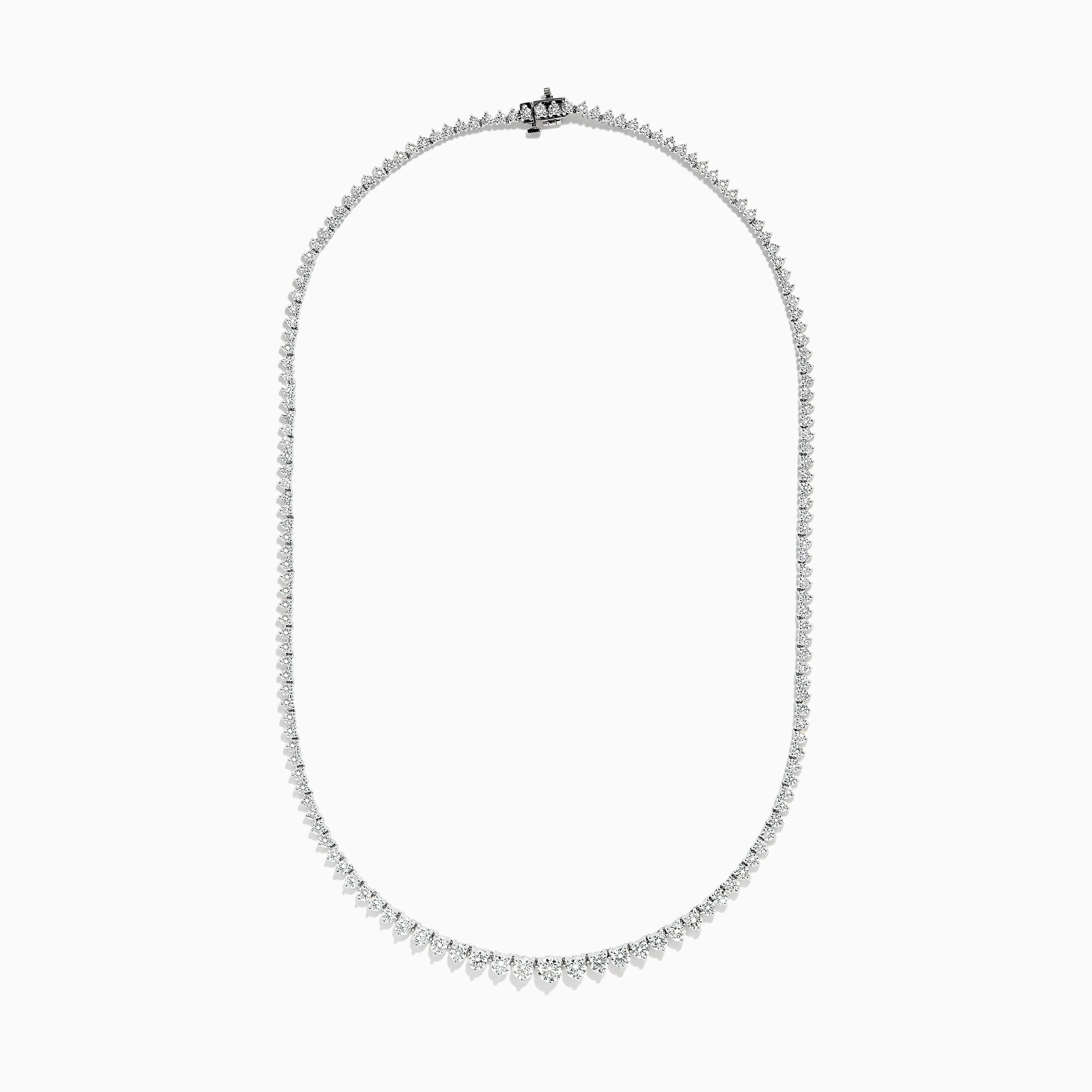 14K White Gold Diamond Graduated Eternity Necklace