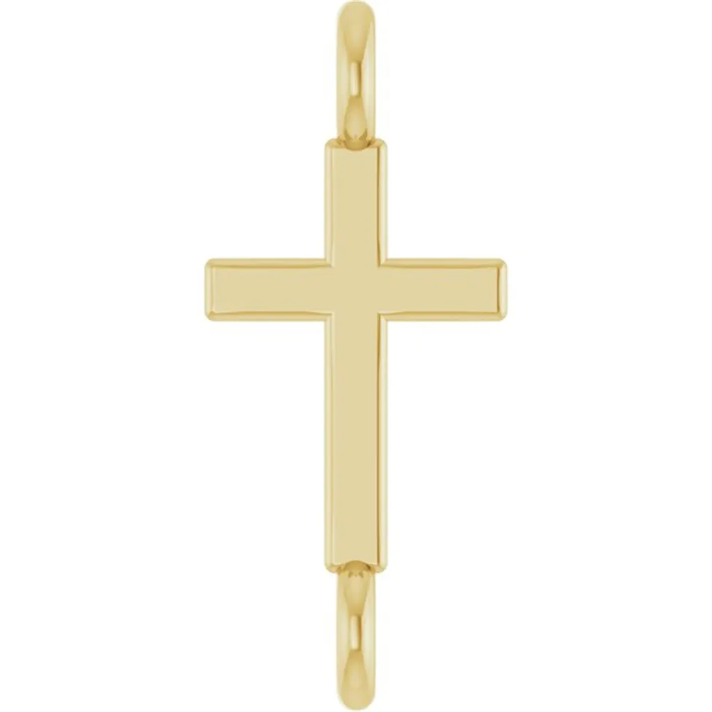 14K Yellow Gold Petite Cross Link Charm