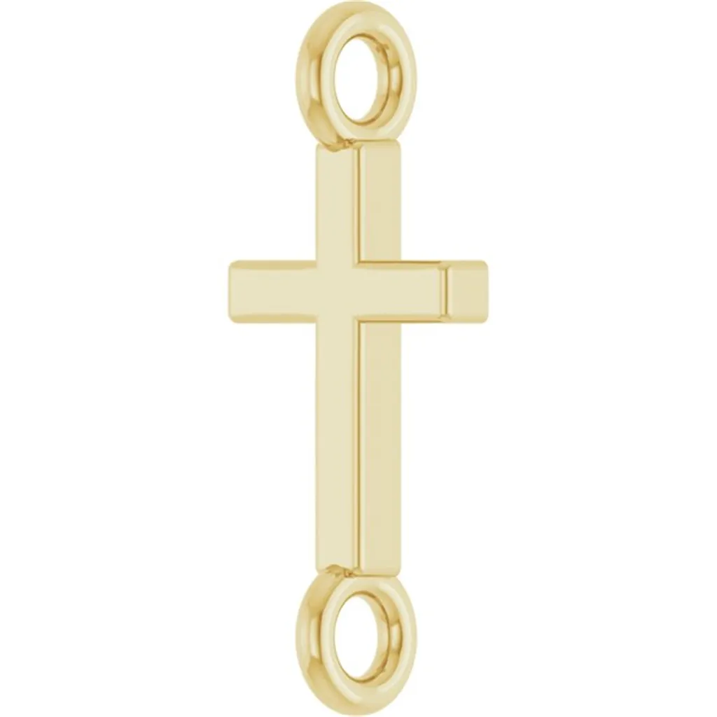 14K Yellow Gold Petite Cross Link Charm