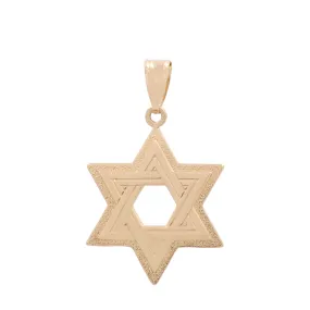 14K Yellow Gold Star of David Women's Pendant