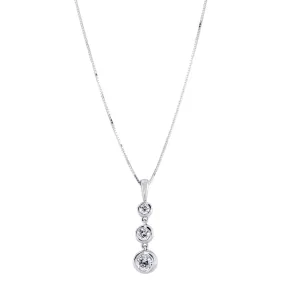 18ct White Gold 0.25ct Diamond Drop Trilogy Necklace KSI3076WR5J