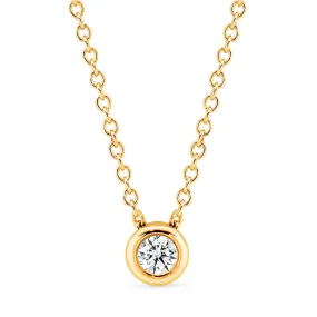 18ct Y/W/R Gold Diamond Bezel Set Slider Necklace 0.17ct