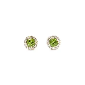 18k White Gold Peridot Earrings