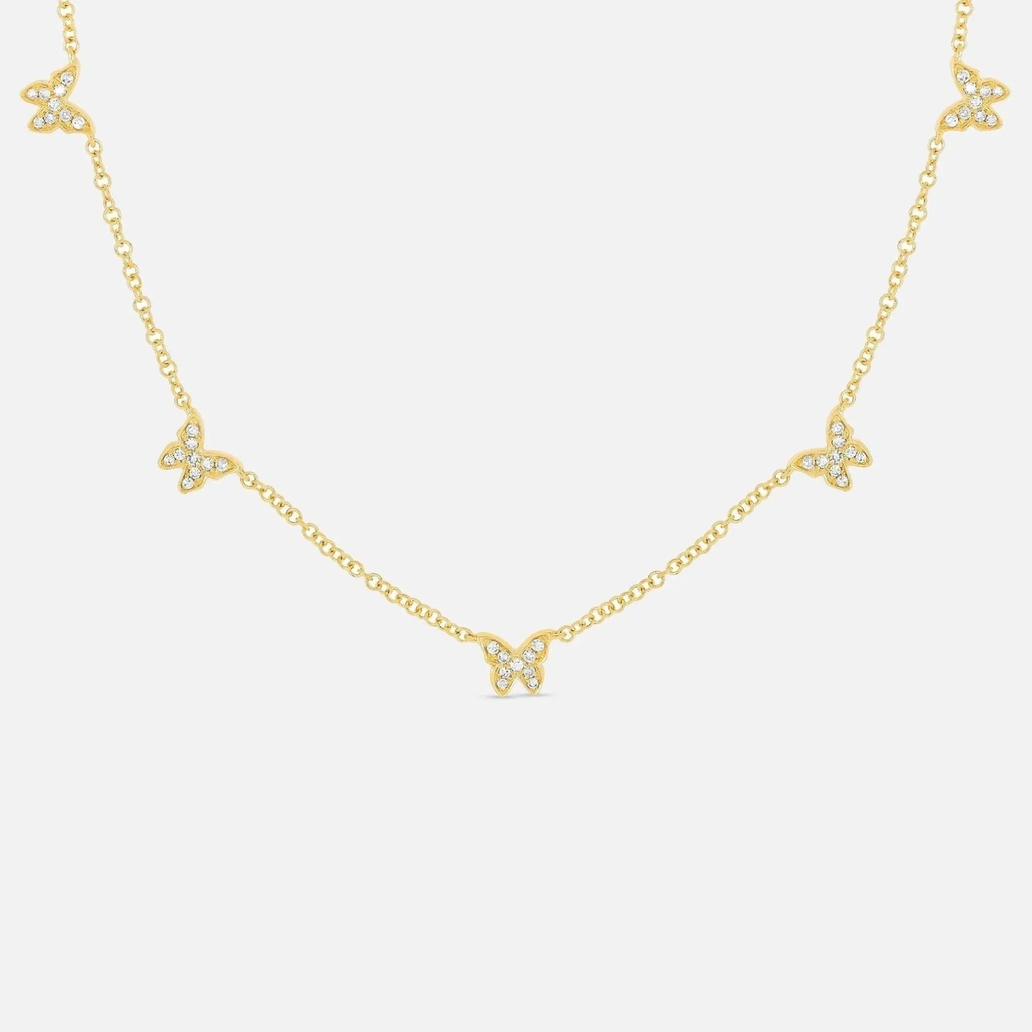 5 Diamond Butterfly Necklace