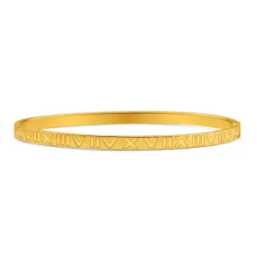 9ct Yellow Gold Silver Filled Roman Numeral Bangle