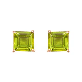 9K Yellow Gold Peridot Stud Earrings