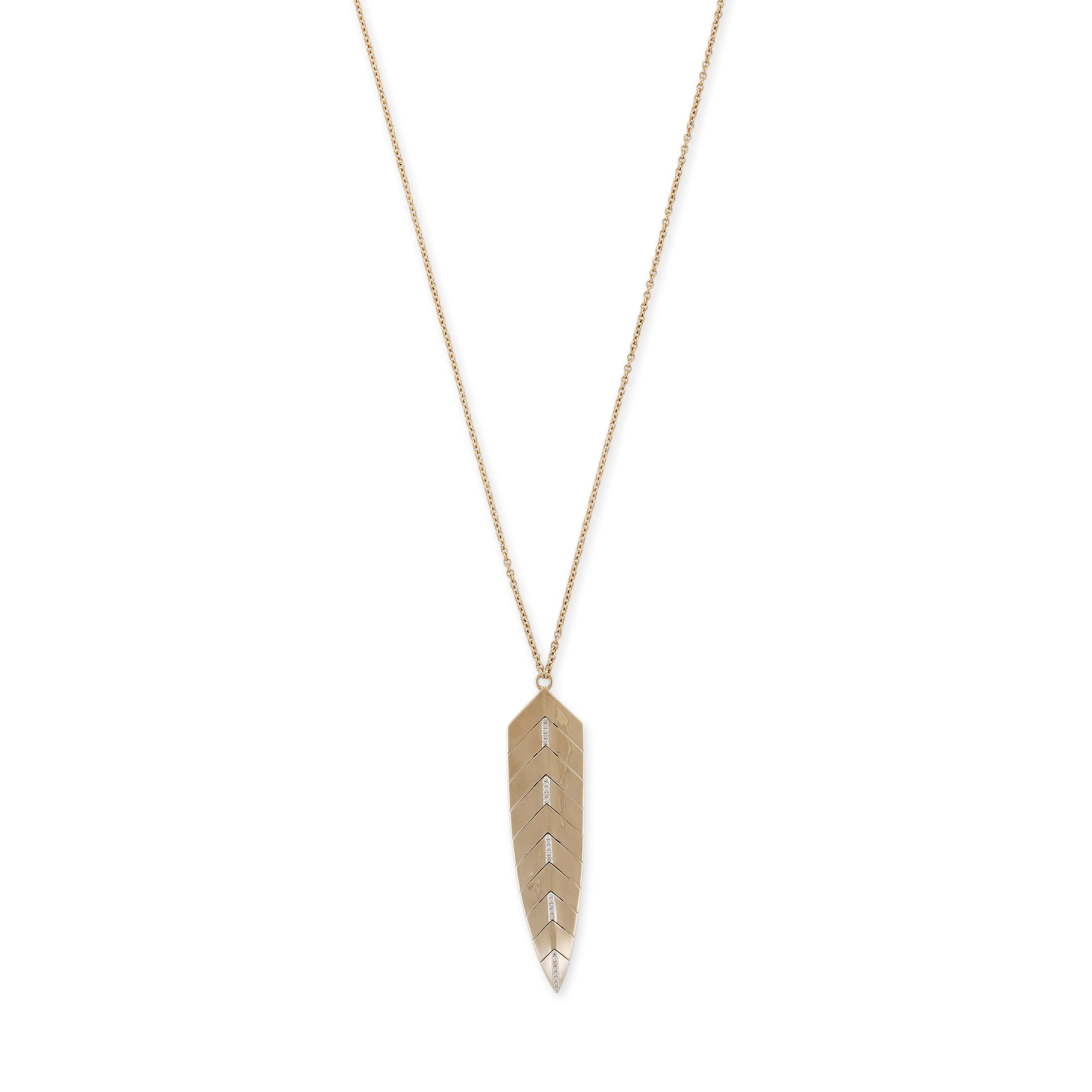 ALTERNATING PAVE CENTER FISHTAIL NECKLACE