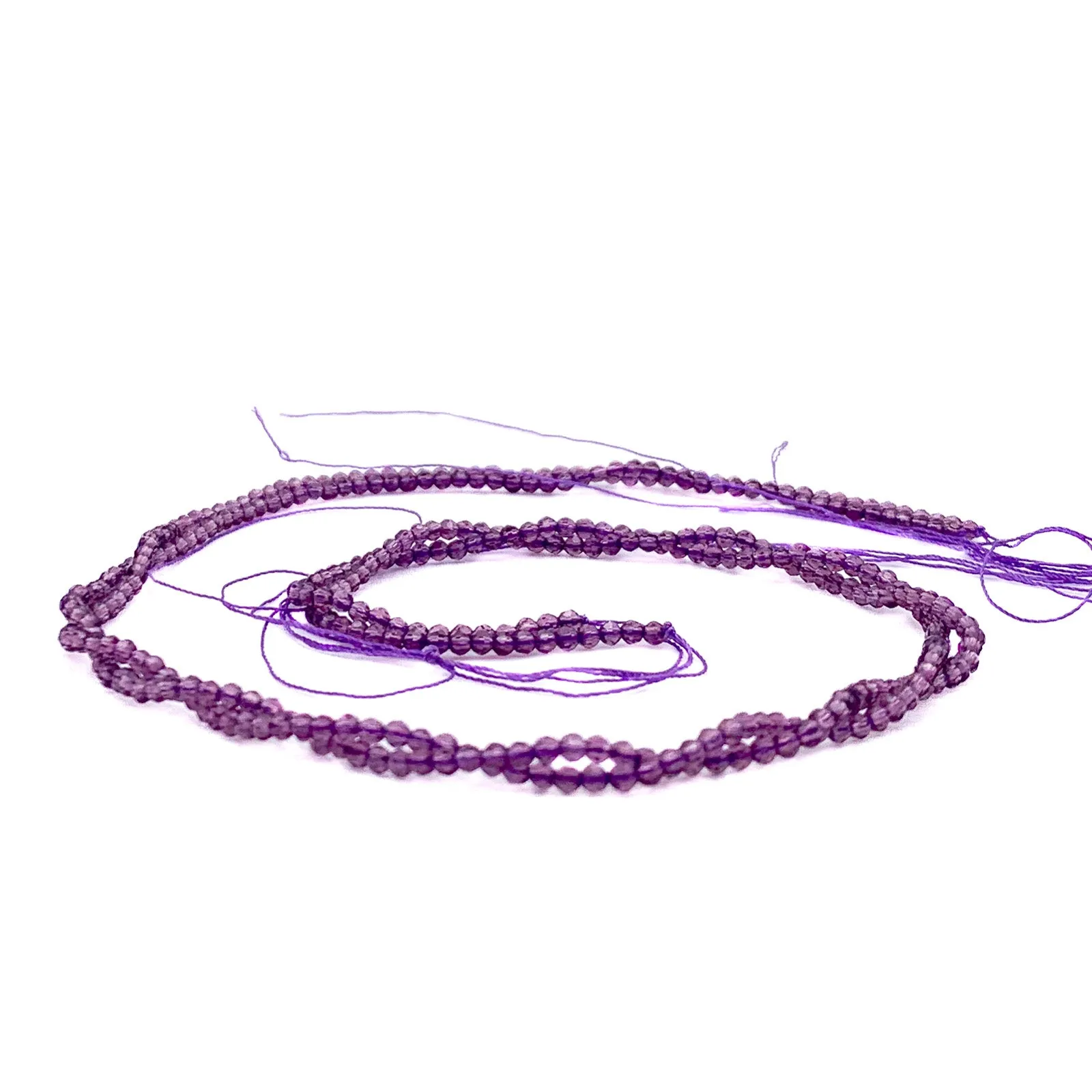 Amethyst AAA 2mm Faceted Rounds Bead Strand