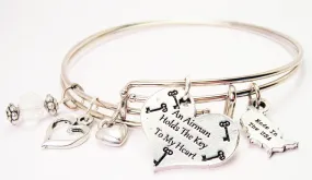 An Airman Holds The Key To My Heart Expandable Bangle Bracelet Set