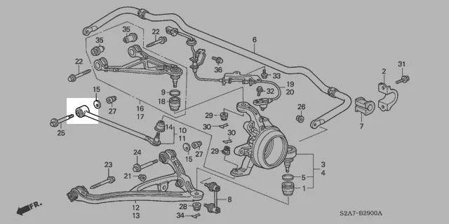 Ballade Sports 00-09 Honda S2000 Rear Toe Arm Anti-Bump Steer Solid Bushing