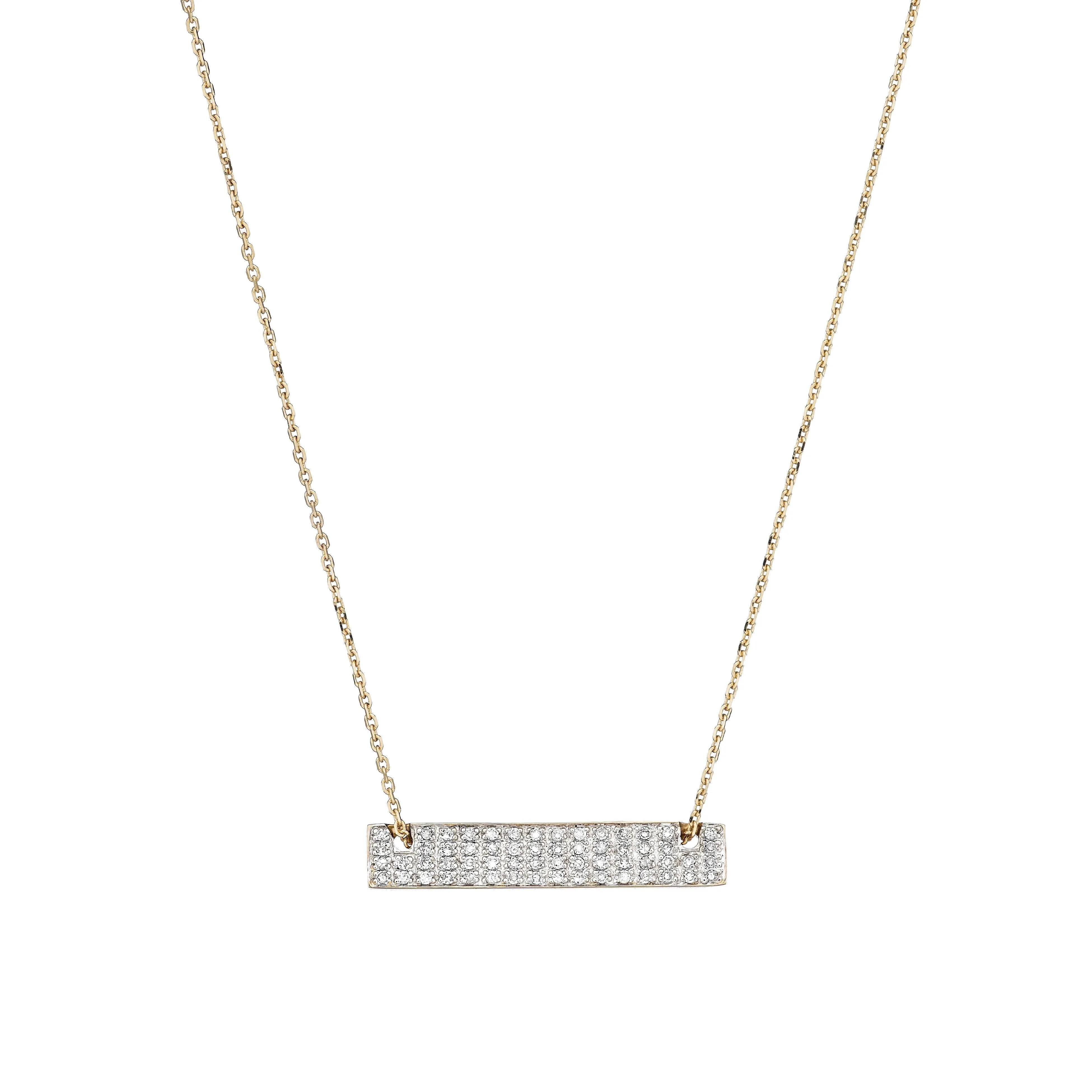 Bar of Diamonds on a Chain in 14k Gold