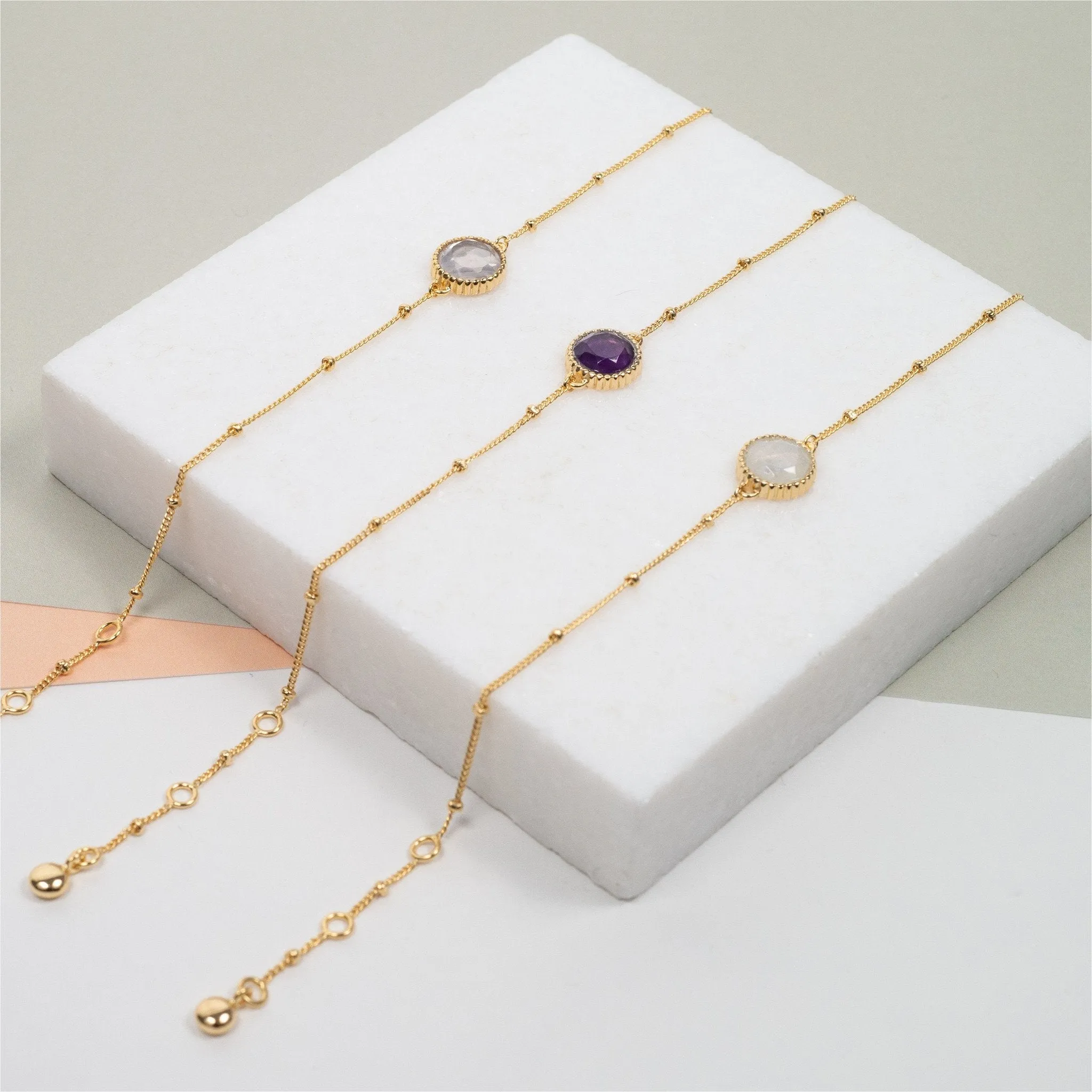 Barcelona June Birthstone Moonstone & Gold Vermeil Jewellery Set