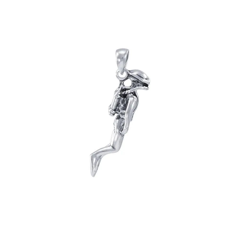 Beyond sea inspiration ~ Sterling Silver Scuba Diver Pendant Jewelry TP019