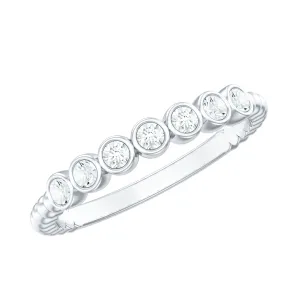 Bezel Set Round Diamond Half Eternity Ring