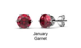 Birthstone Earrings 18k White Gold Plated Stud Earrings with 1CT Swarovski Crystals