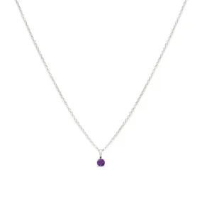 Birthstone Necklace | Silver & Amethyst