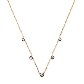 BLACK RHODIUM 5 GRADUATED SOPHIA DIAMOND NECKLACE