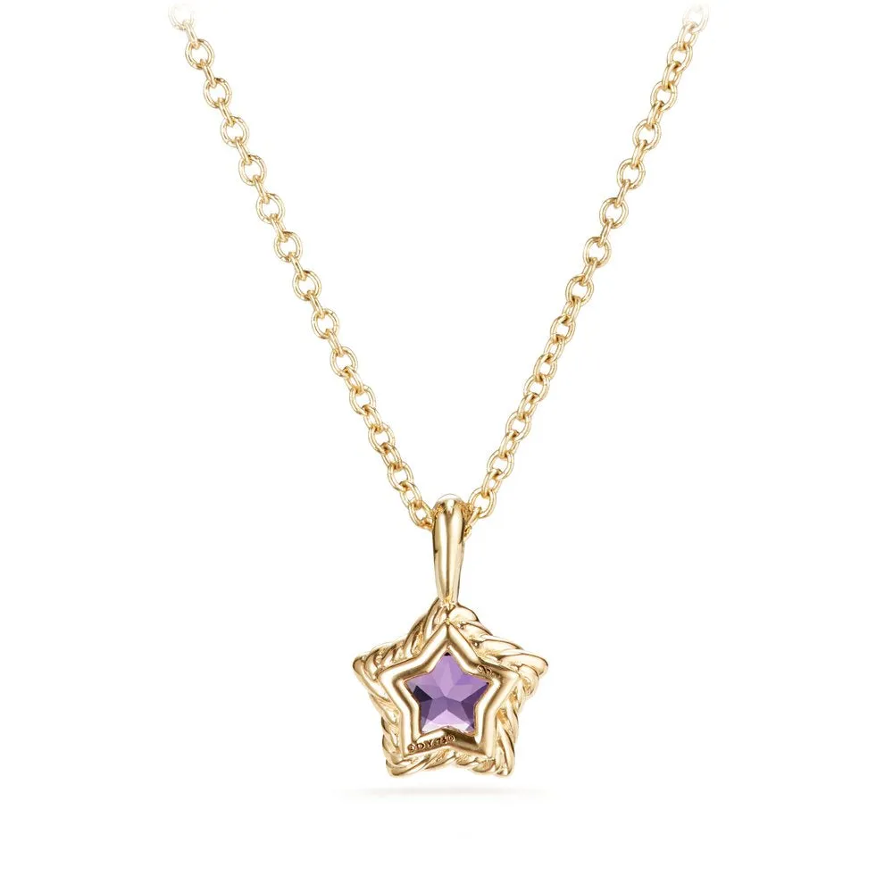 Cable Collectibles® Kids Star Charm Necklace with Amethyst in 18K Gold