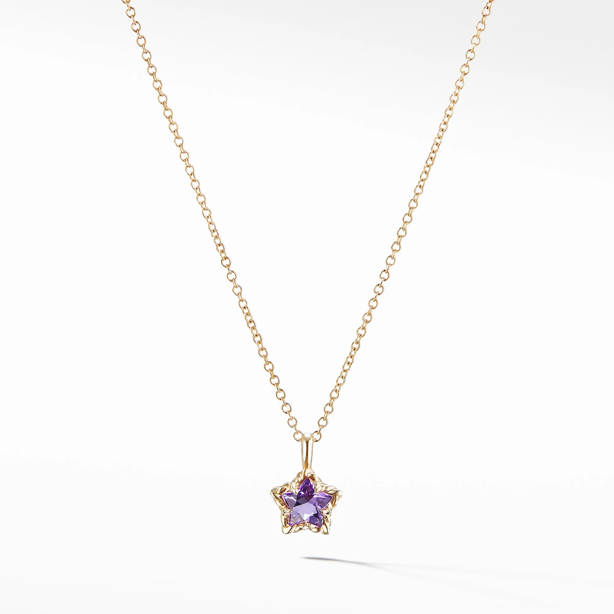 Cable Collectibles® Kids Star Charm Necklace with Amethyst in 18K Gold