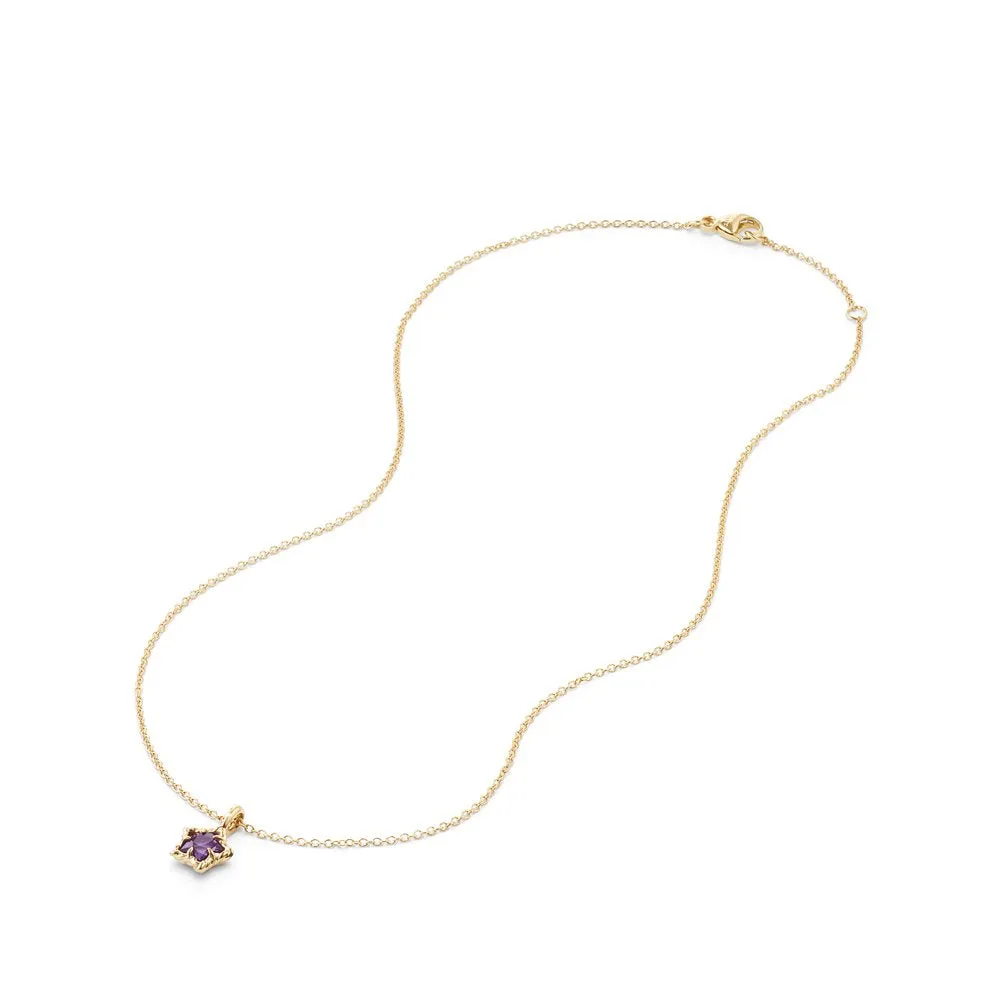 Cable Collectibles® Kids Star Charm Necklace with Amethyst in 18K Gold