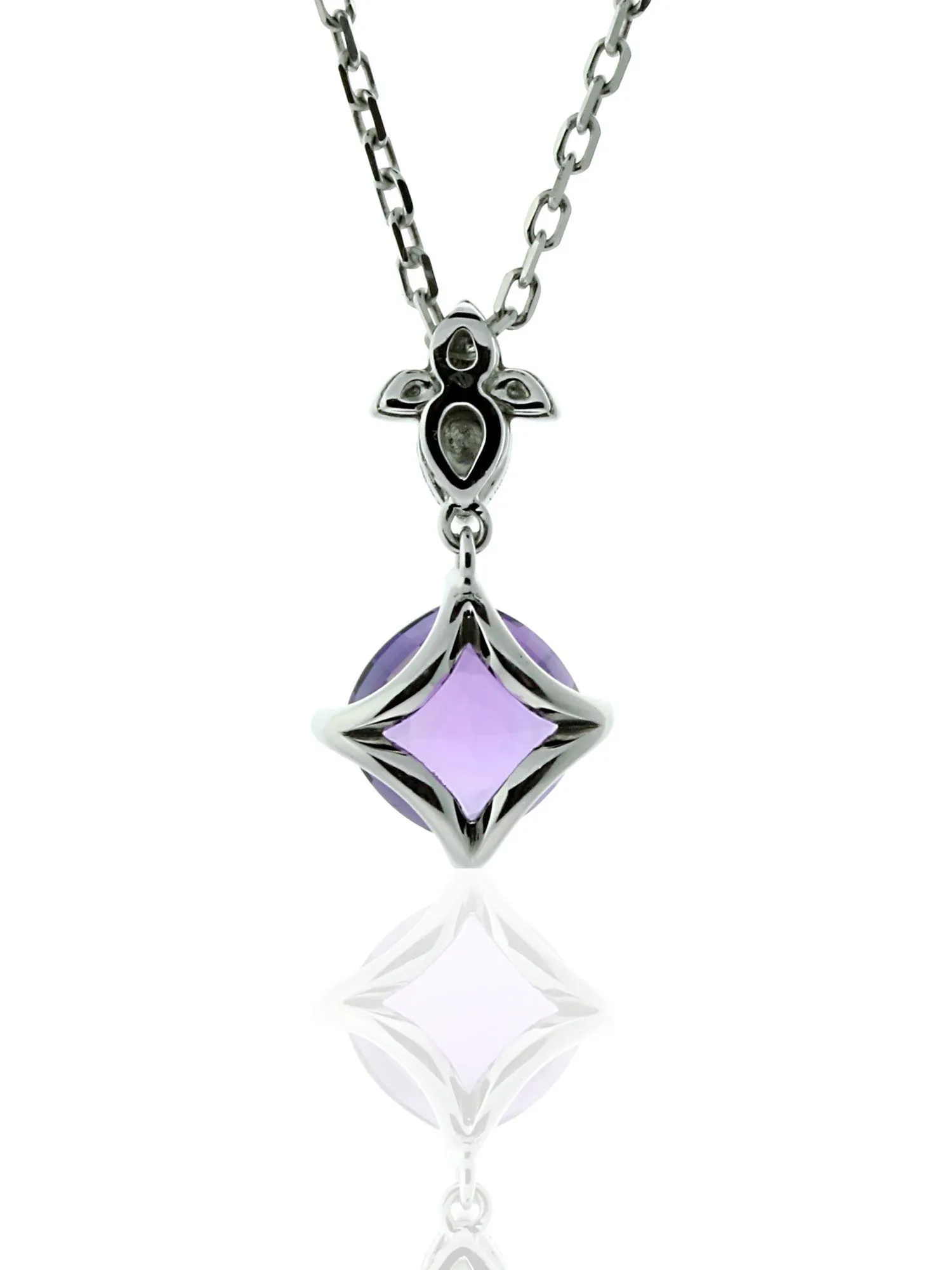 Cartier Inde Mysterieuse Diamond Amethyst Necklace in 18k White Gold