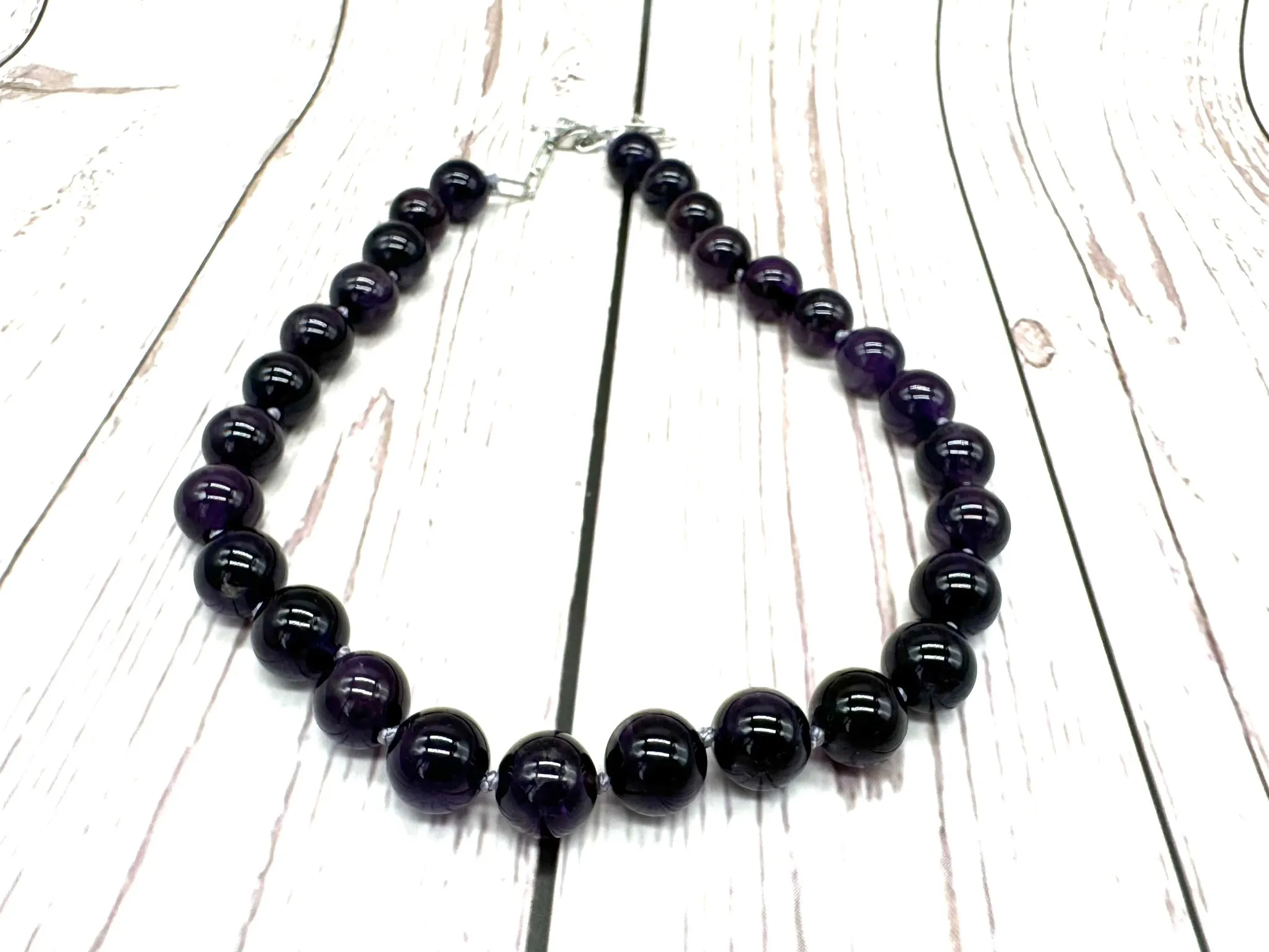 Chunky Amethyst Beaded Necklace