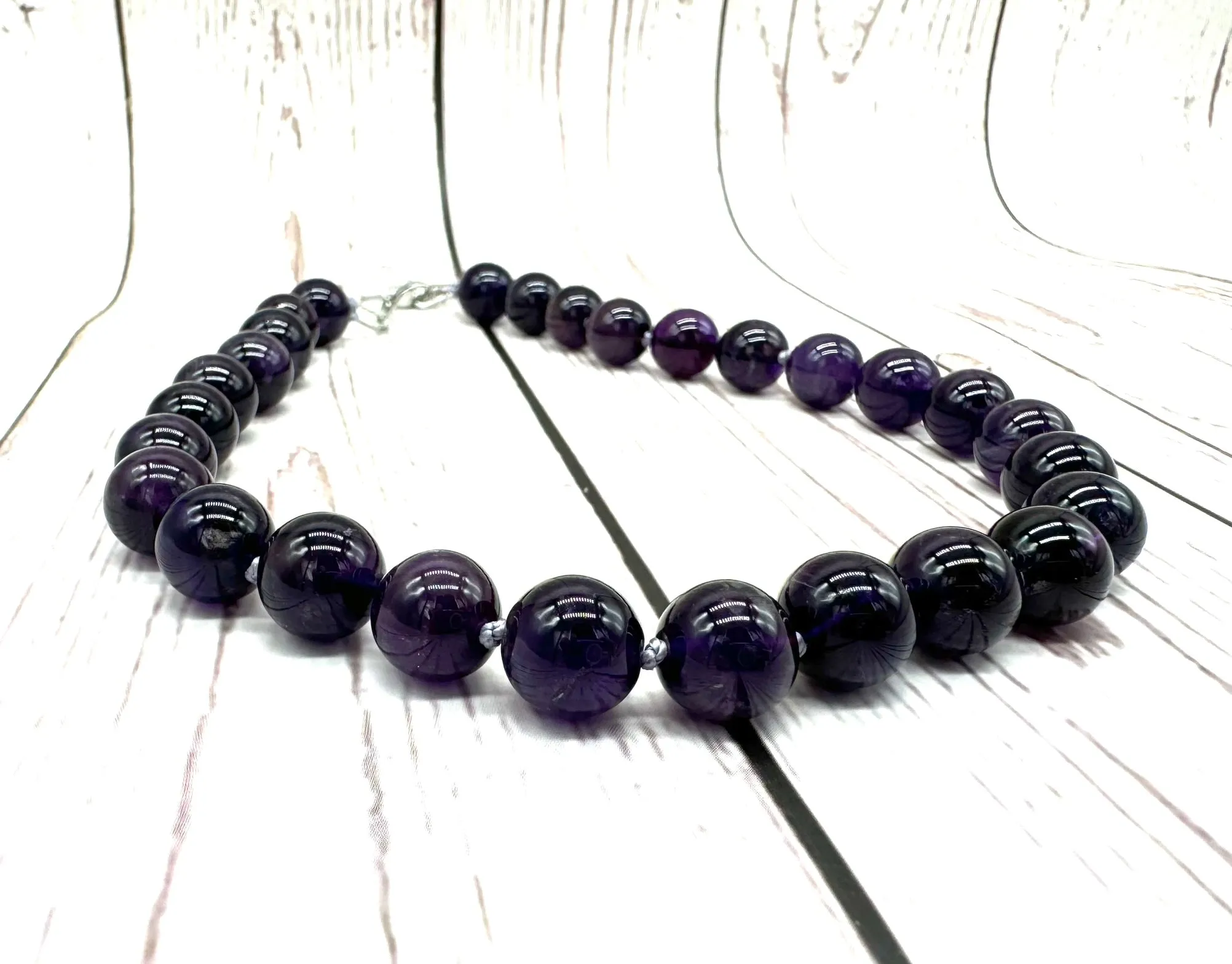 Chunky Amethyst Beaded Necklace