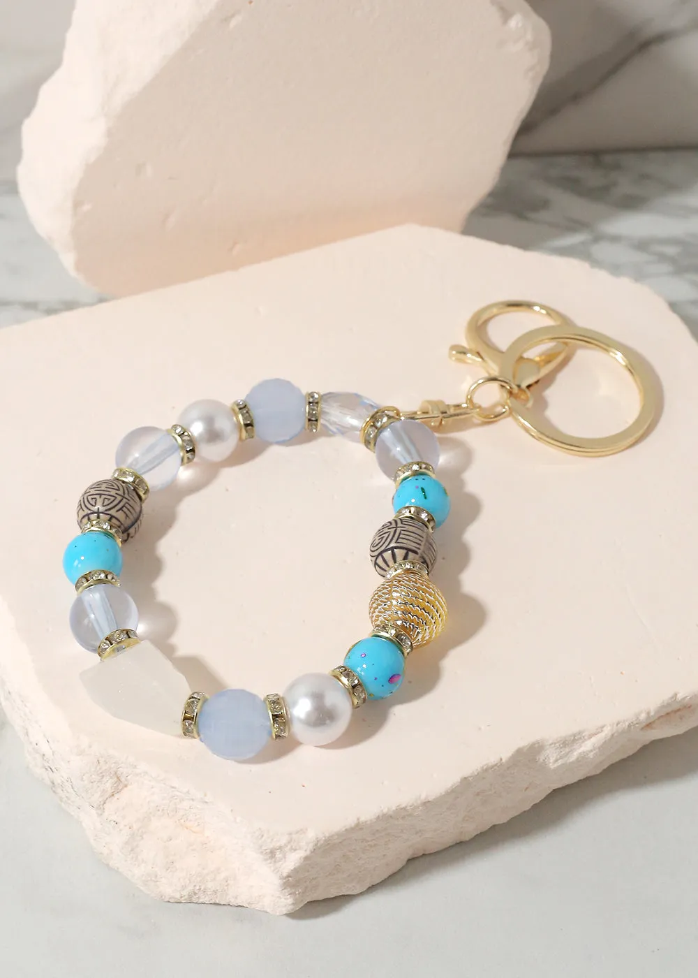 Colorful Stone Keychain Bracelet