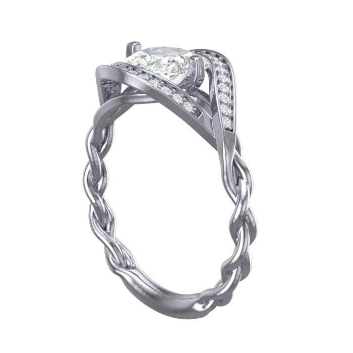 Cubic Zirconia Engagement Ring- Customer Designed Style 4006 Full Halo