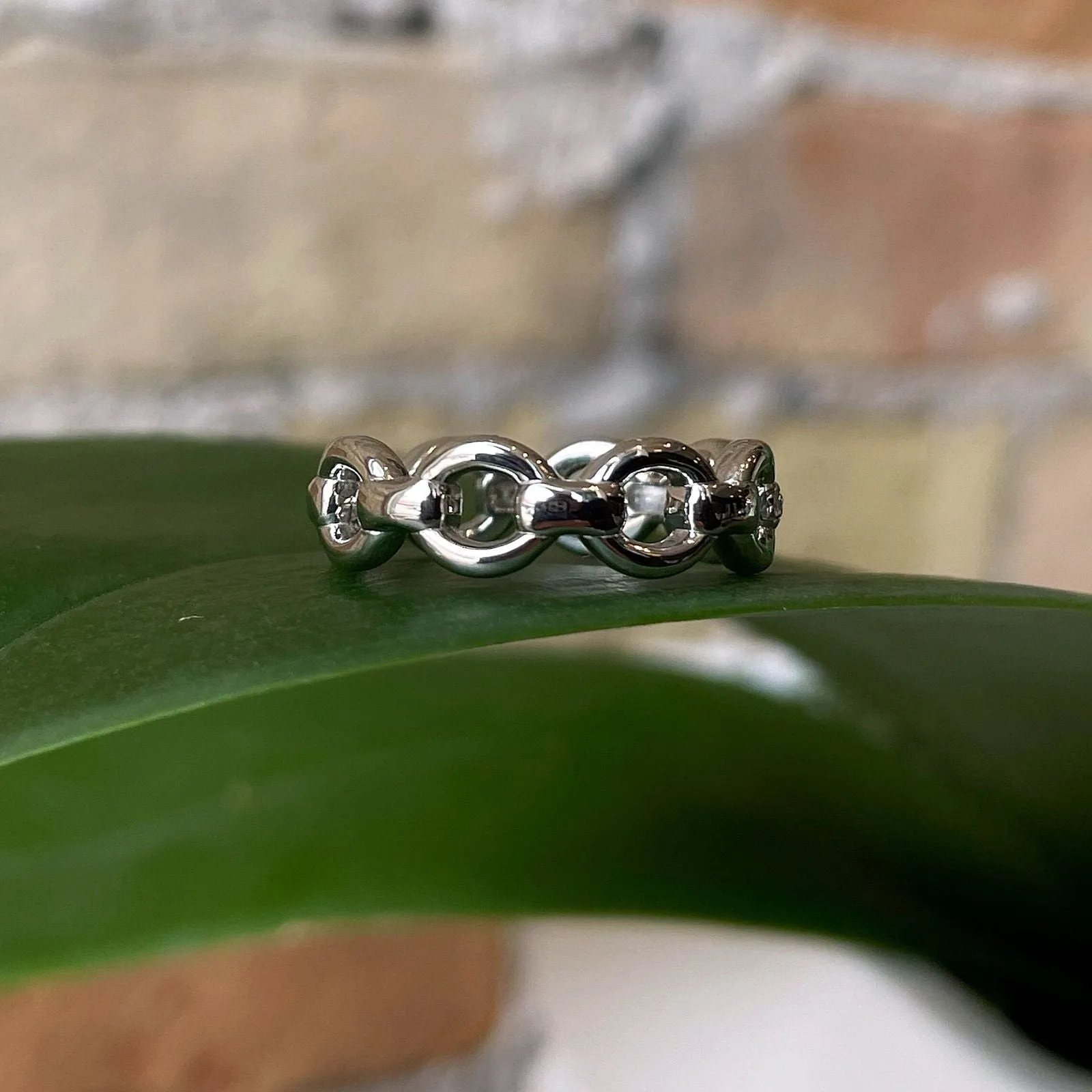 Cubic Zirconia Link Ring