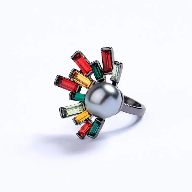 DEENA - Pearl Color Splash Ring