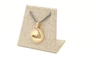 Diamond Border Yellow Gold Necklace Charm