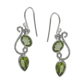 Double Stone Fancy Peridot Earrings