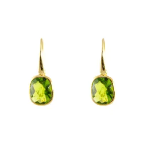 Earrings - Dangle Peridot Gold Plated Sterling Silver Bold Collection