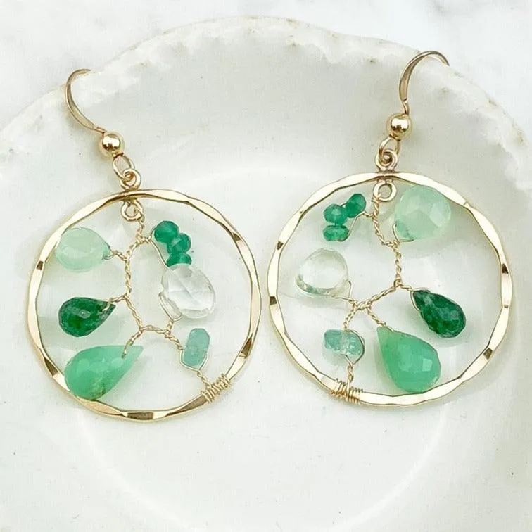 Emerald and Malachite Filigree Jewelry