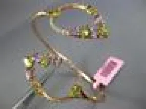 ESTATE LARGE 4.44CT DIAMOND AAA AMETHYST & PERIDOT 14K ROSE GOLD BANGLE BRACELET