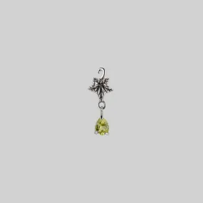 FERONIA. Ivy Leaf Peridot Ear Stud - Silver