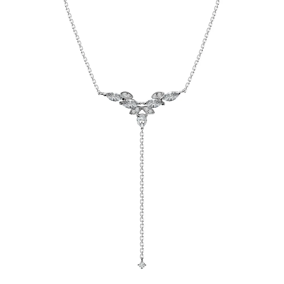 Fleur Necklace 9K White Gold