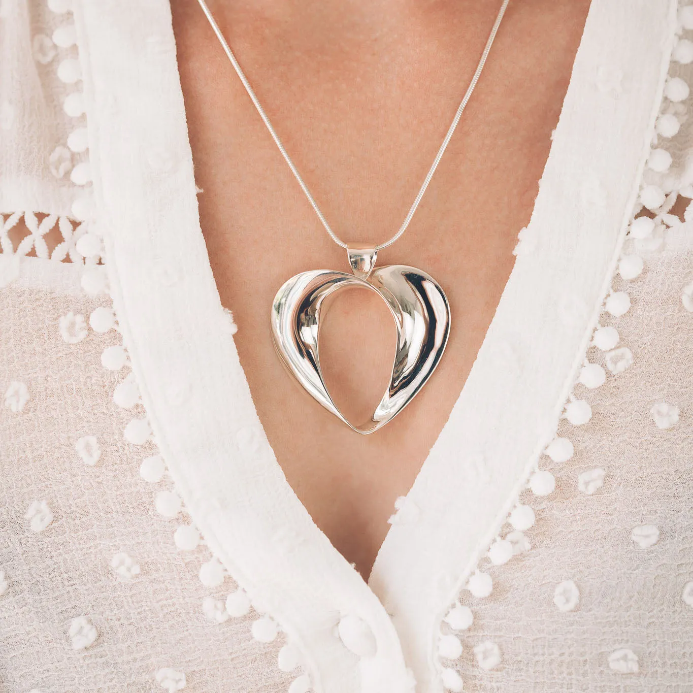 Florence Silver Heart Pendant Necklace