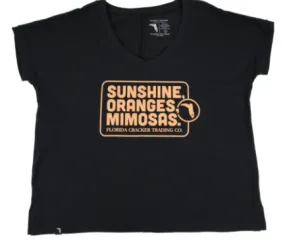 Florida Cracker Trading Co. Women's Black Mimosa Cropped SS T-Shirt