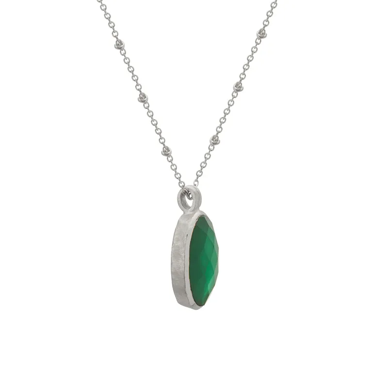 GREEN ONYX PENDANT NECKLACE