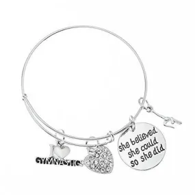 Gymnastics She Believed She Could So She Did Bangle Bracelet