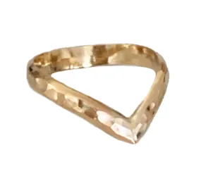 Hammered Chevron Gold Fill Band